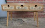 teak console table indoor