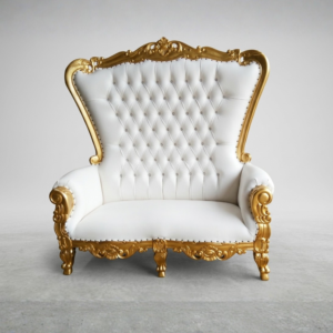 Luxury double king throne chair with gold