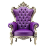 premium luxury purple royal throne chair high back gold carved accent armchair