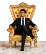 luxury gold hand crafted throne chair – 1 set premium