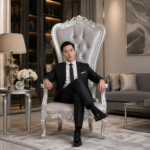premium silver throne chair – 1 set classic accent design