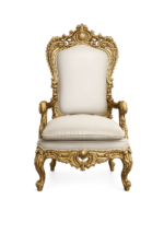 asnaghi rococo throne chair – premium hand carved gold finish