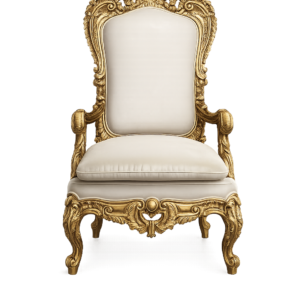 asnaghi rococo throne chair – premium hand carved gold finish
