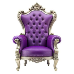premium luxury purple royal throne chair high back gold carved accent armchair