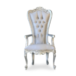premium silver throne chair – 1 set classic accent design