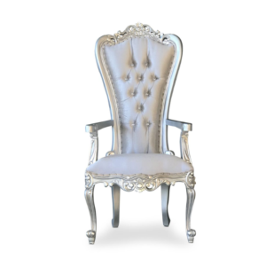 premium silver throne chair – 1 set classic accent design