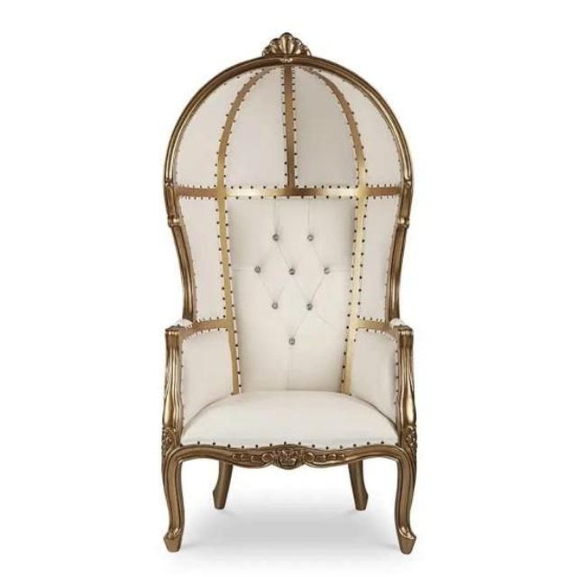 Premium modern throne chair in neutral fabric