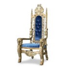 premium throne chair 1 seat – royal gold carved blue velvet luxury