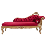 premium chaise lounge 1 seat luxury classic red velvet solid wood