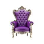 premium luxury purple royal throne chair high back gold carved accent armchair