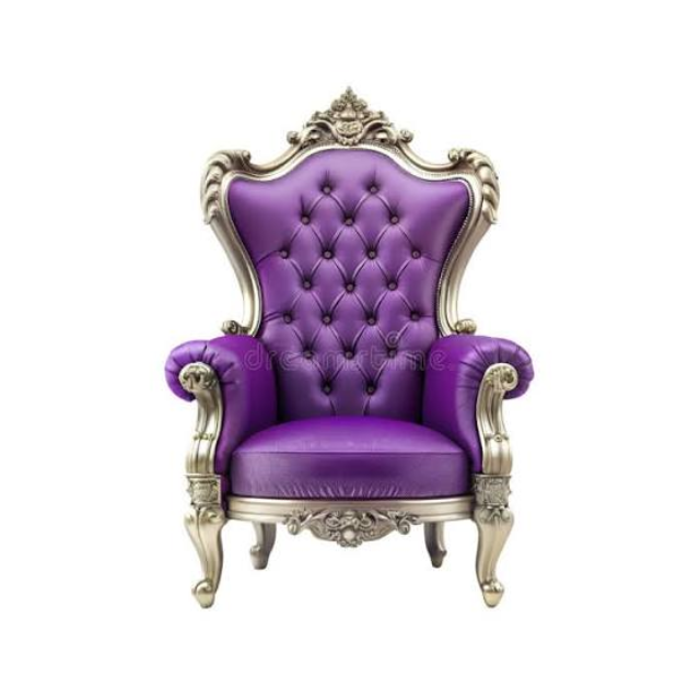 premium luxury purple royal throne chair high back gold carved accent armchair