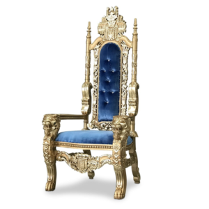 premium throne chair 1 seat – royal gold carved blue velvet luxury