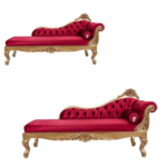 premium chaise lounge 1 seat luxury classic red velvet solid wood