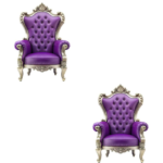 premium luxury purple royal throne chair high back gold carved accent armchair