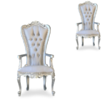 premium silver throne chair – 1 set classic accent design