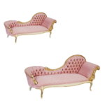 premium chaise lounge 1 seater elegant pink velvet luxury sofa