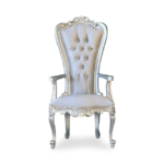 premium silver throne chair – 1 set classic accent design