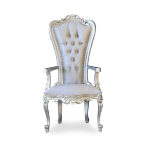 premium silver throne chair – 1 set classic accent design