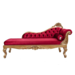 premium chaise lounge 1 seat luxury classic red velvet solid wood