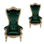 premium emerald green royal throne chair – 1 set