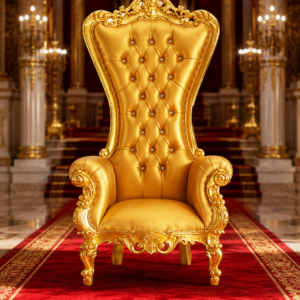 premium gold high back royal throne chair – 1 luxury set