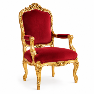 premium classic throne chair – gold leaf baroque masterpiece