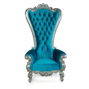 premium throne chair no. 1 luxury royal blue velvet with silver carved frame