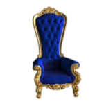 premium royal blue velvet throne chair – 1 set