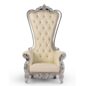 wholesale premium silver leaf wooden king throne chair – 1 piece