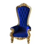 premium royal blue velvet throne chair – 1 set