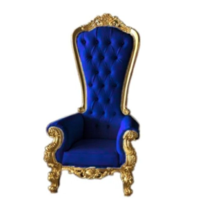 premium royal blue velvet throne chair – 1 set