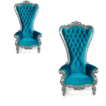 premium throne chair no. 1 luxury royal blue velvet with silver carved frame