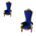 premium royal blue velvet throne chair – 1 set