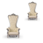 wholesale premium silver leaf wooden king throne chair – 1 piece