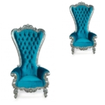 premium throne chair no. 1 luxury royal blue velvet with silver carved frame