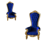 premium royal blue velvet throne chair – 1 set