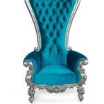 premium throne chair no. 1 luxury royal blue velvet with silver carved frame