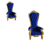 premium royal blue velvet throne chair – 1 set